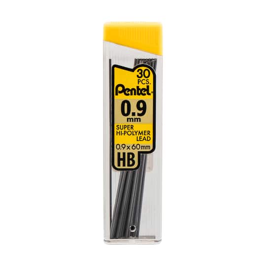 Pentel Super Hi-Polymer® 0.9mm Lead Refills, 3 Packs of 30